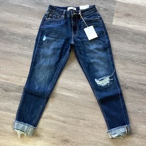 KanCan Dark Blue Distressed Boyfriend Jeans